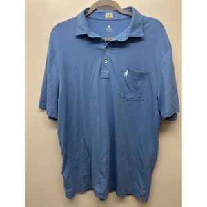 Johnnie-O Surfer Golf Polo Blue Front Pocket Short Sleeve Shirt Mens Size XL #39